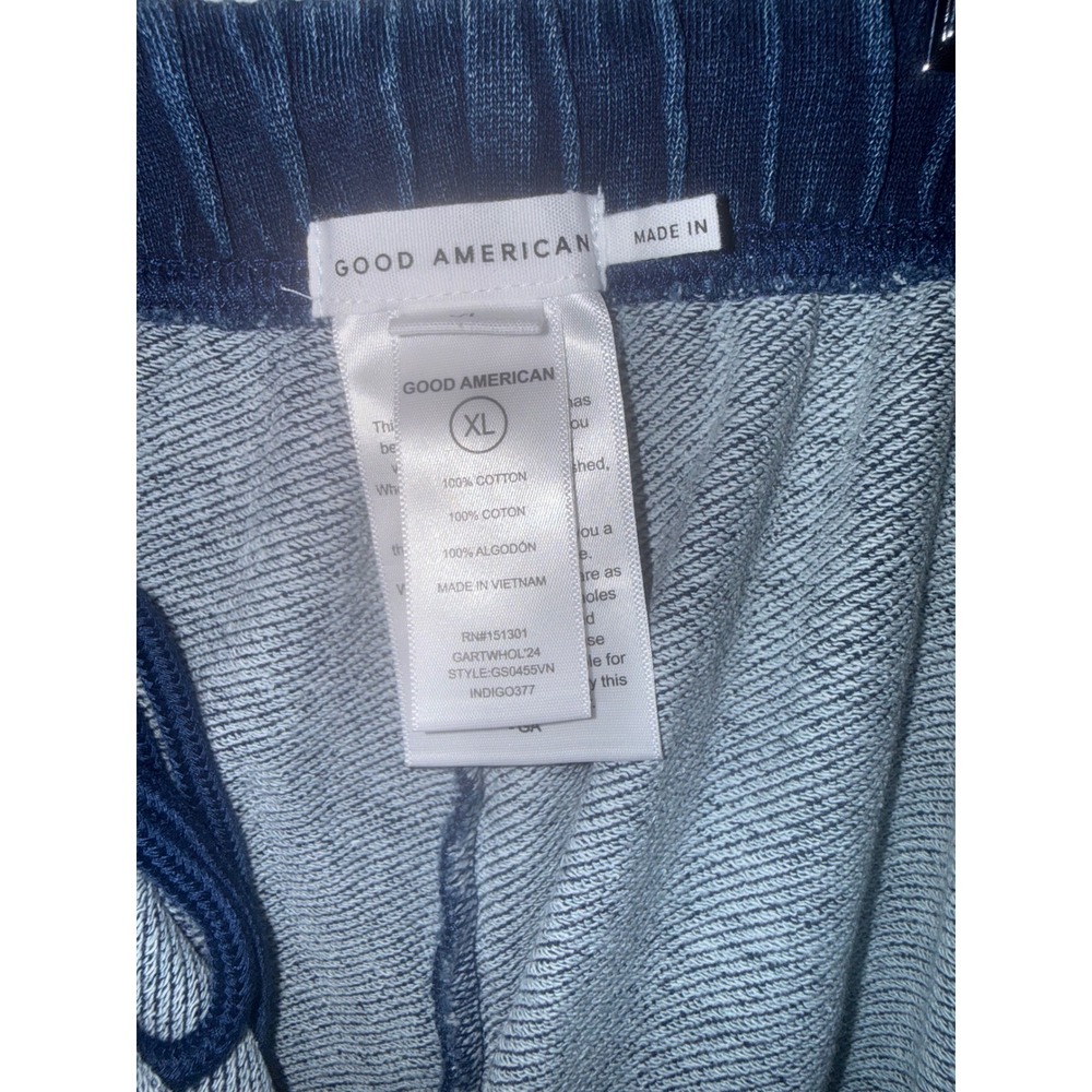 Good American Indigo Denim Look Cotton Sweatpants Joggers XL GS0455VN Indigo377 - Picture 4 of 7